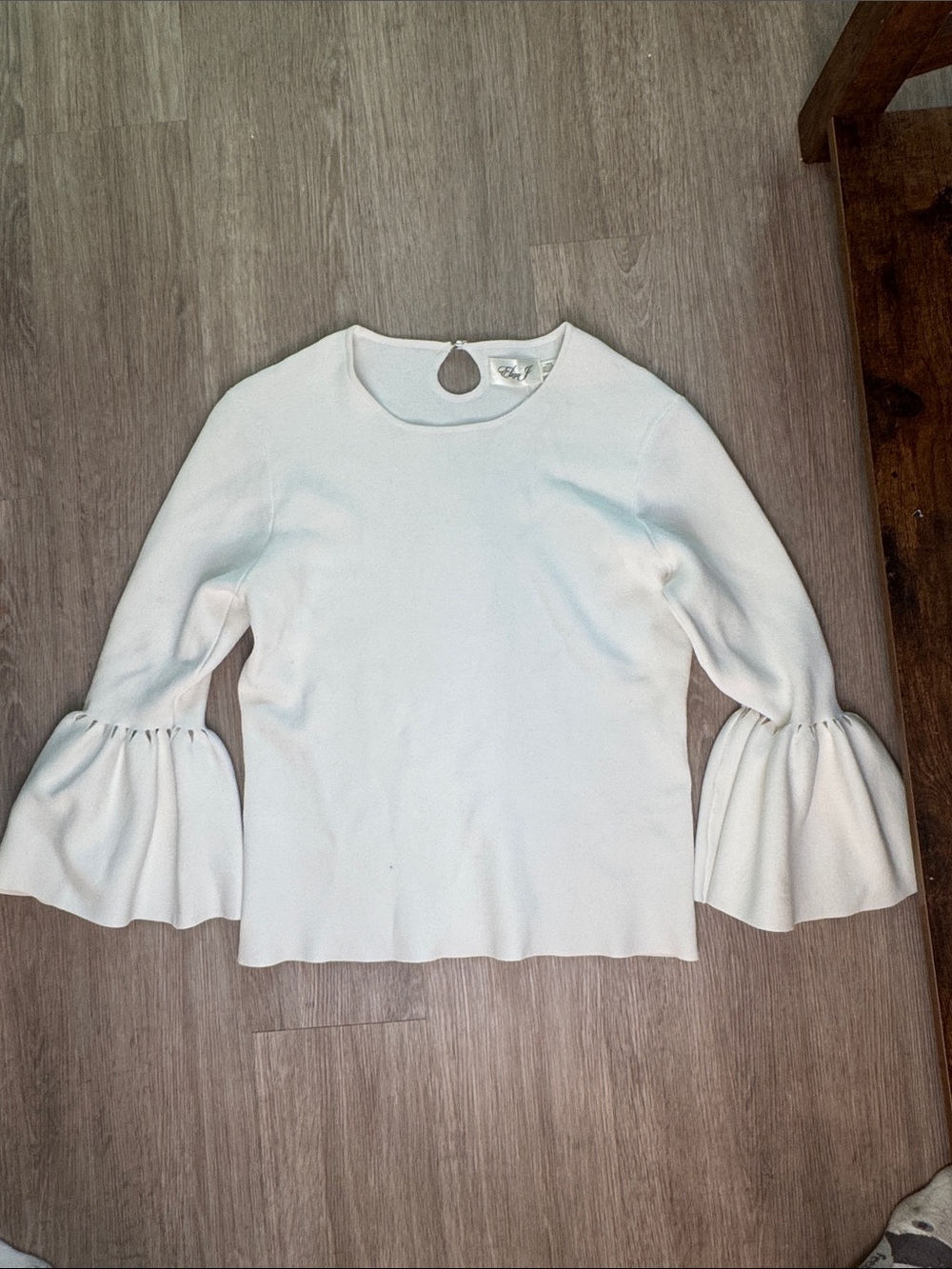 Eliza J Cream Bell-Sleeve Knit Top